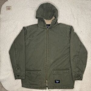 Walls Blizzard PRUF Sherpa Lines Green Canvas Hooded Jacket: Size Extra …